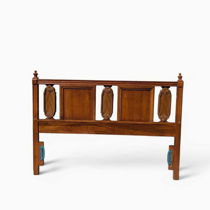 Vintage Carved Wood Full-Size Headboard