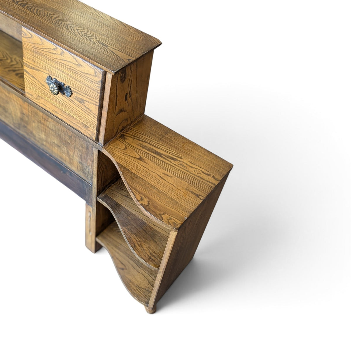 Vintage L.A. Period Furniture Headboard with Integrated Nightstands