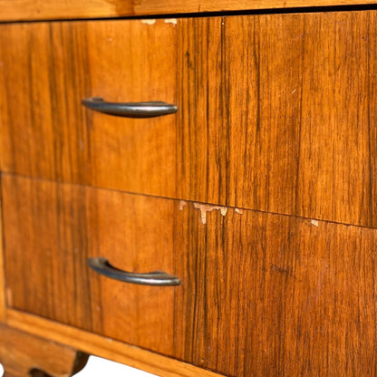 Art Deco Figured Wood Cocktail Cabinet with Fitted Interior, circa 1930s