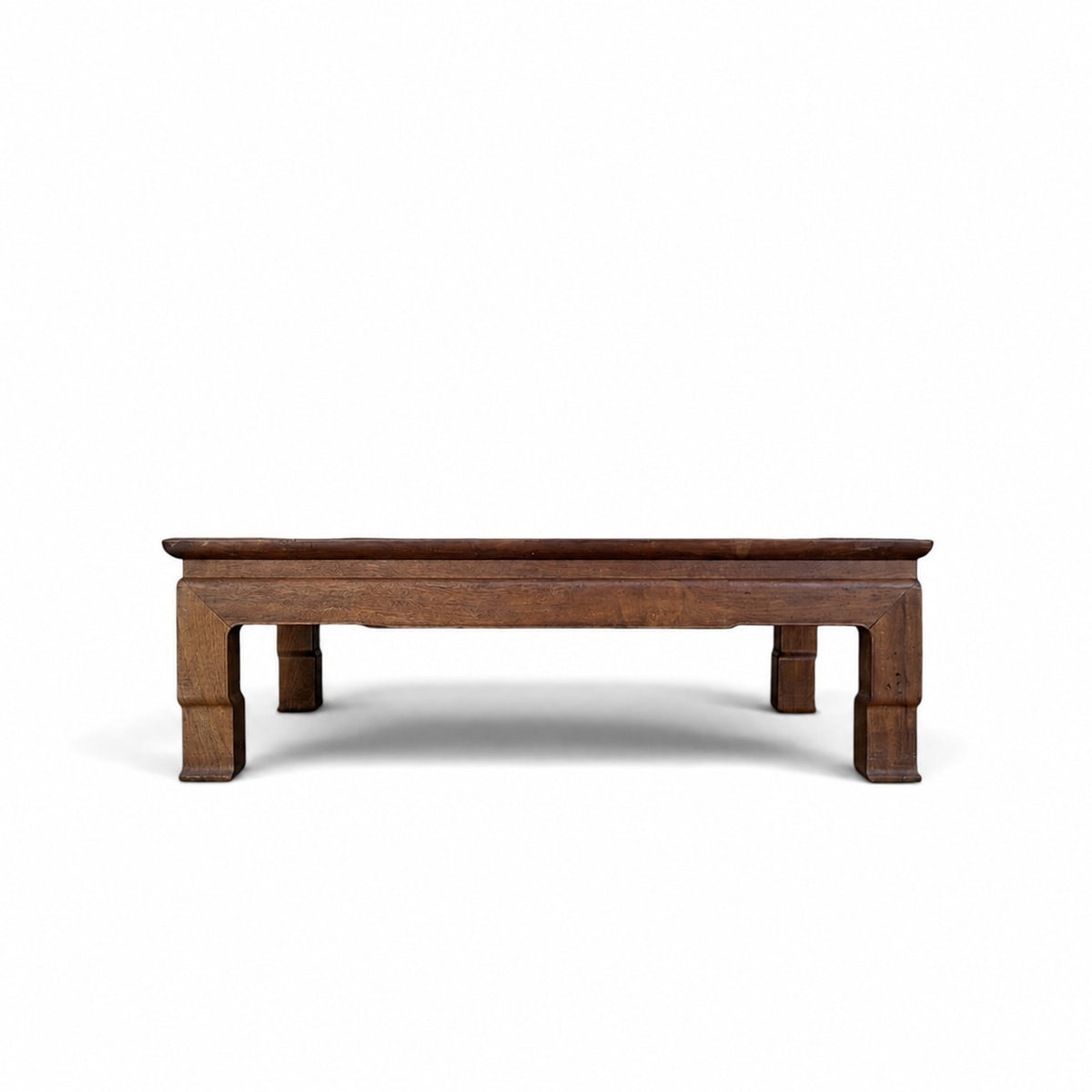 Vintage Asian-Inspired Wood Platform Coffee Table