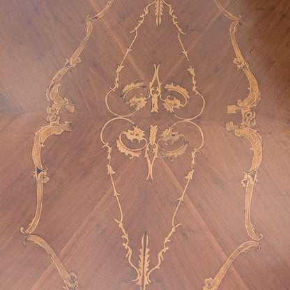 Antique Renaissance Revival Marquetry Dining Table