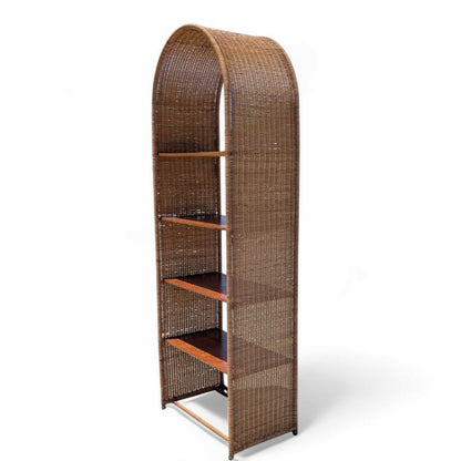 Vintage Rattan Arch Bookcase