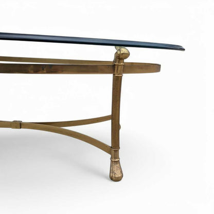 Glass Top Brass Coffee Table by Labarge