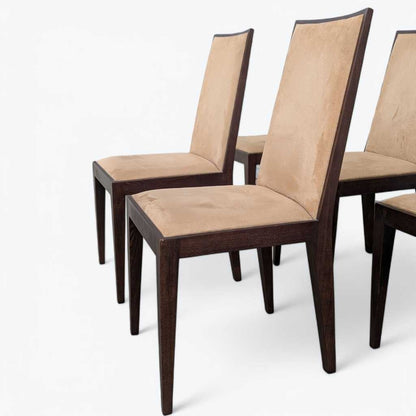 Six Dining Chairs –  Contemporary, Faux Suede, Mid Century Style