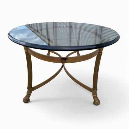 Glass Top Brass Coffee Table by Labarge
