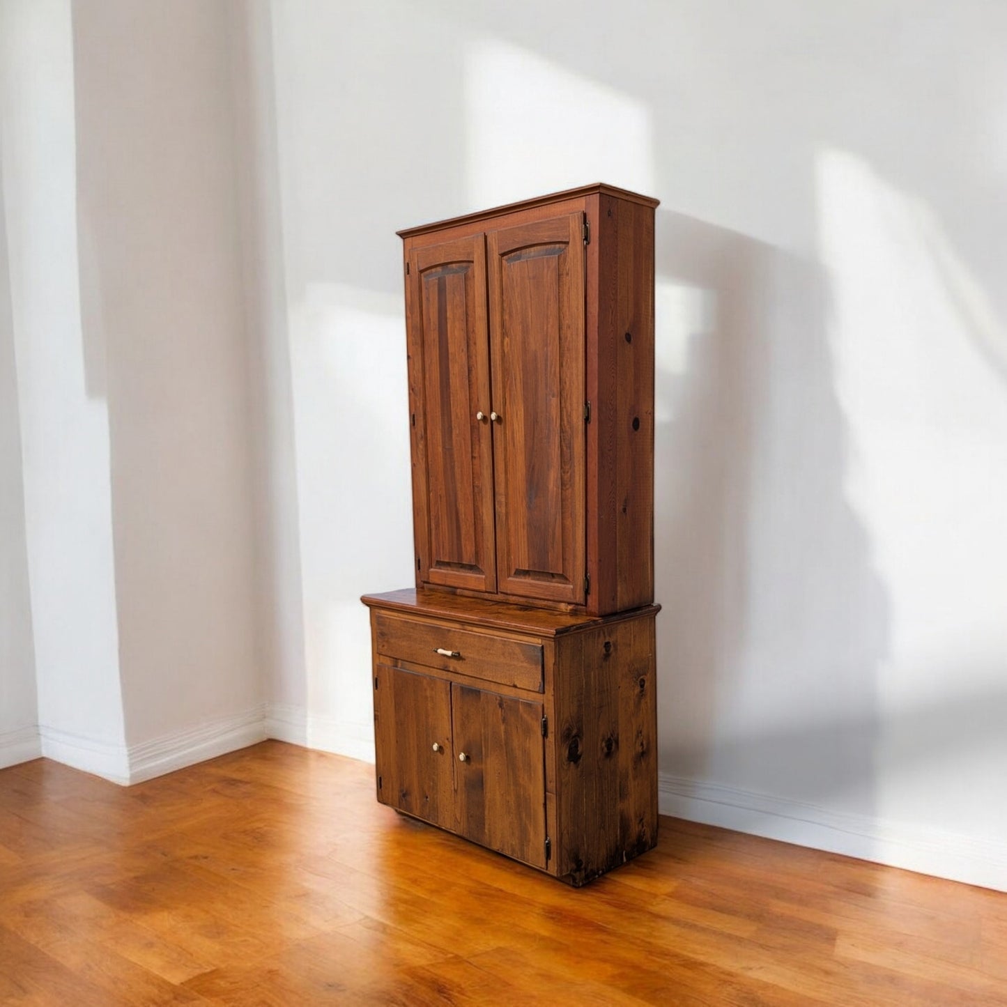 Antique Rustic Cupboard Hutch