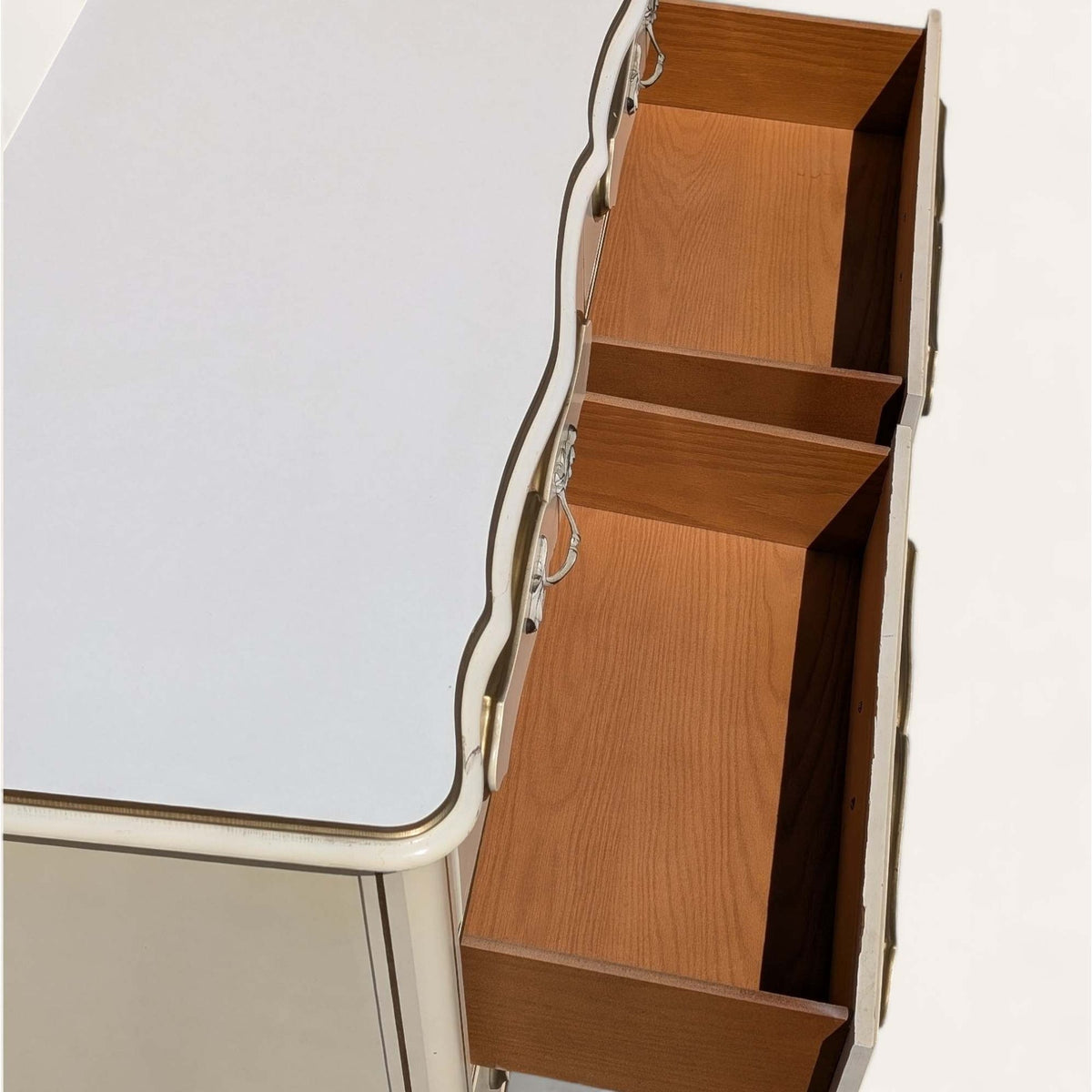 1970s French Provincial Six-Drawer Dresser with Mirror