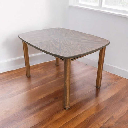 Mid-Century Modern Walnut-Look Laminate Dining Table