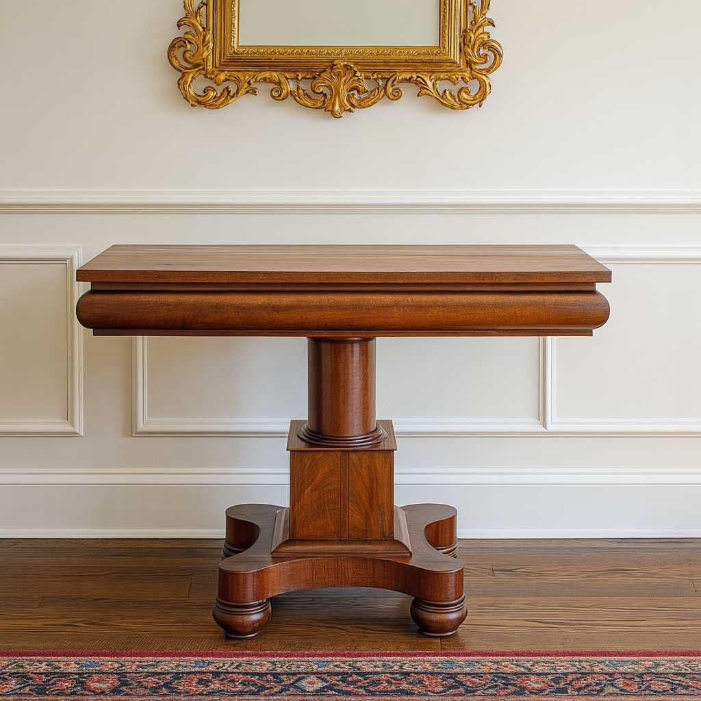 Antique Empire Mahogany Pedestal Table – c. 1800s