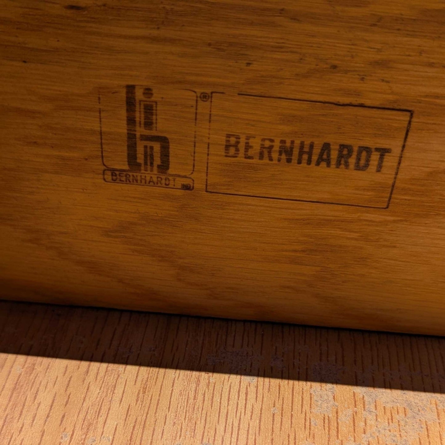 Vintage Bernhardt Oak Hutch Cabinet