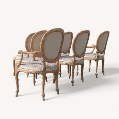 Six Dining Chairs by Casa Stradivari, Faux Bois, c. 1980s