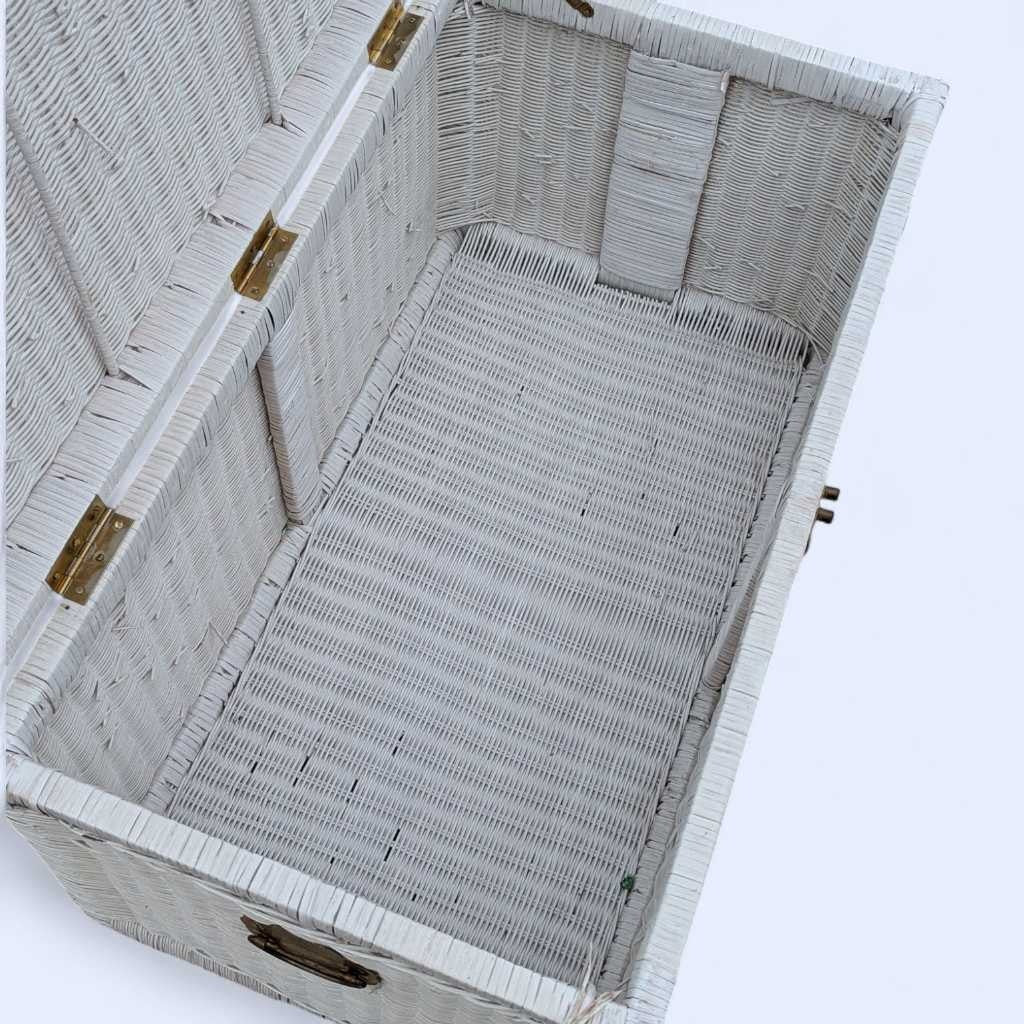 Vintage White Wicker Trunk