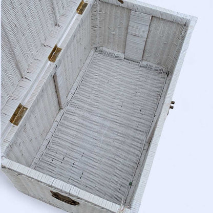Vintage White Wicker Trunk