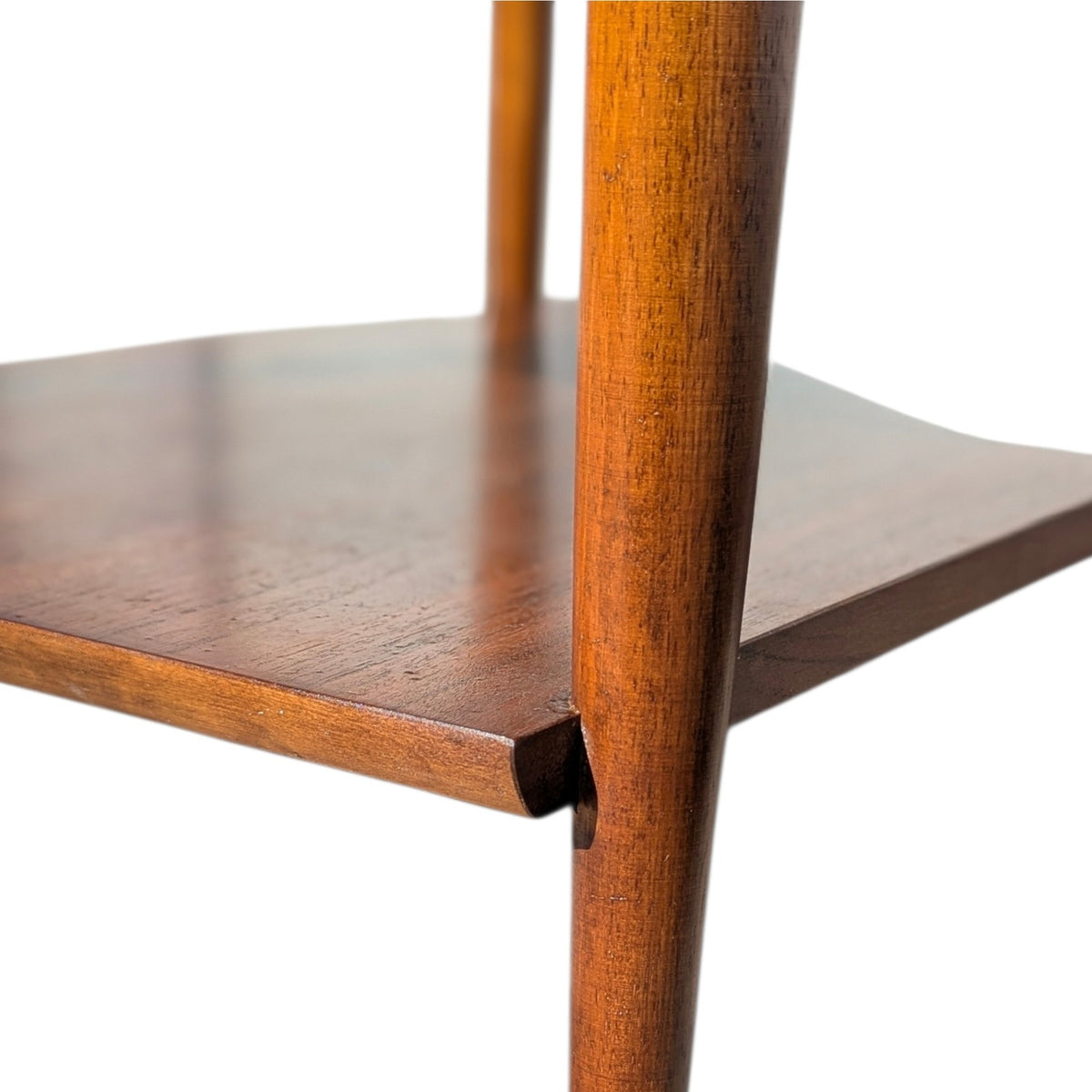 Pair of 1960s Lane Walnut Nightstands with Drawers and Lower Shelves — view 4 of 19