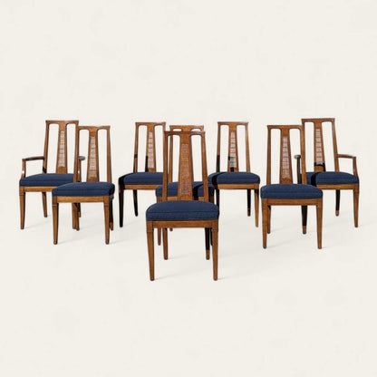 Drexel Triune Mahogany Cane Back Dining Chairs