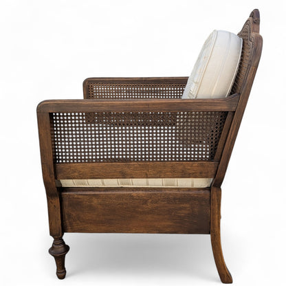 Vintage Carved Wood Club Chair, c. 1970s