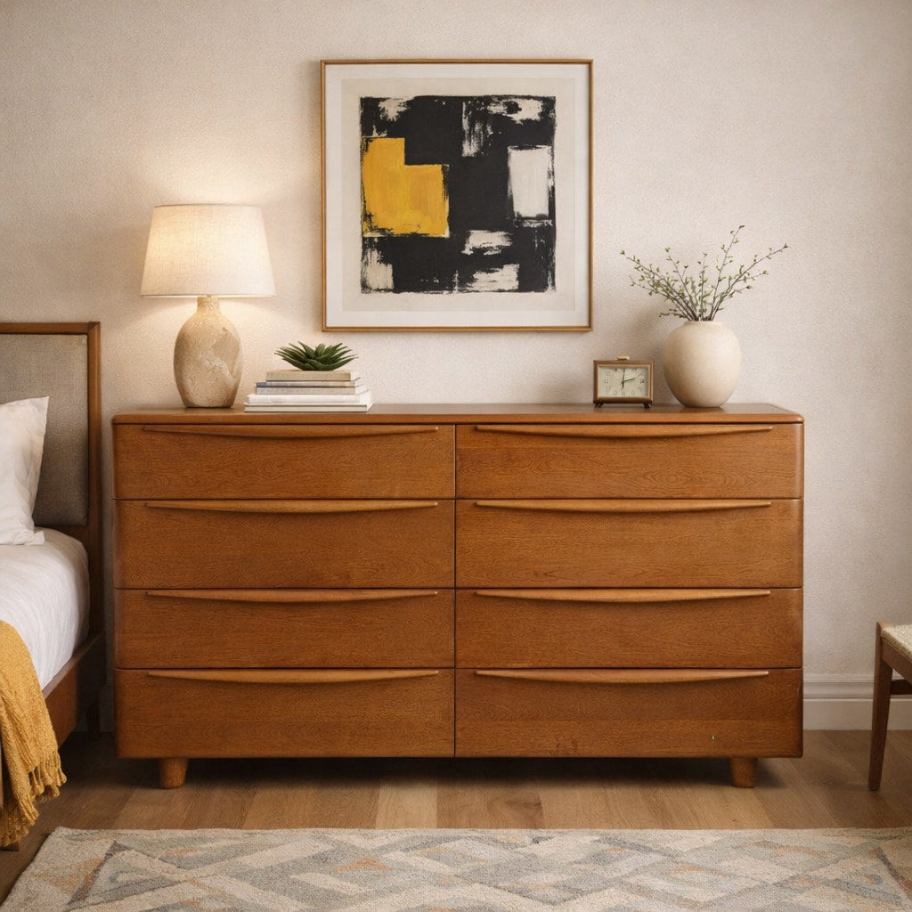 Heywood Wakefield 8 Drawer Lowboy Dresser