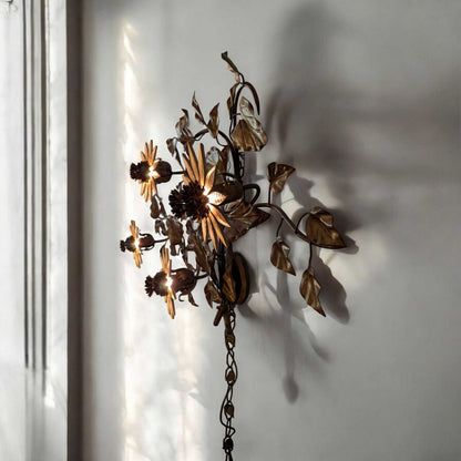 Vintage Italian Sunflower Wall Sconce
