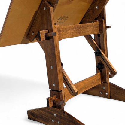 Vintage Versa Tables Adjustable Drafting Table in Solid Wood