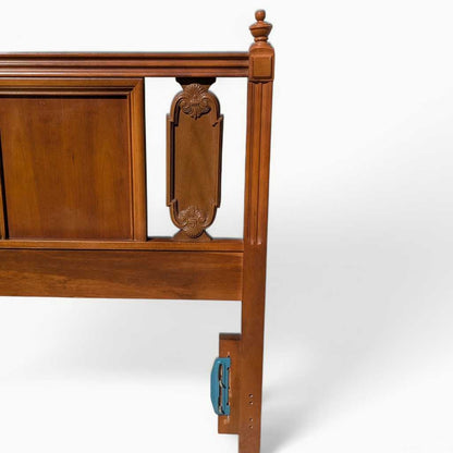 Vintage Carved Wood Full-Size Headboard