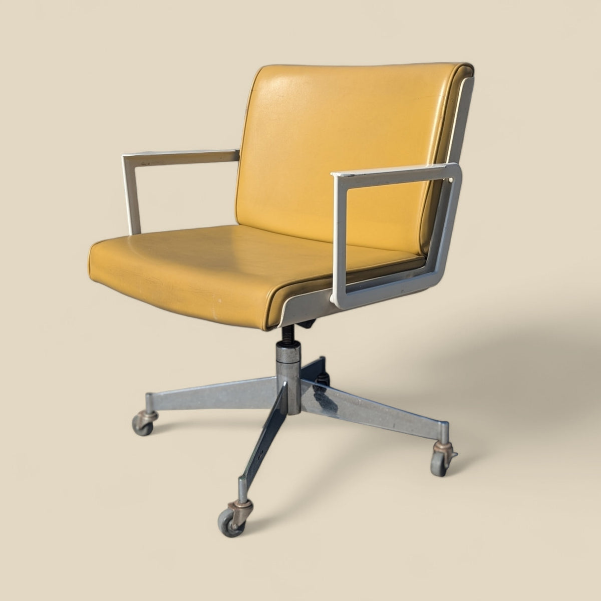 1970s InterRoyal Chrome and Faux-Leather Desk Chair