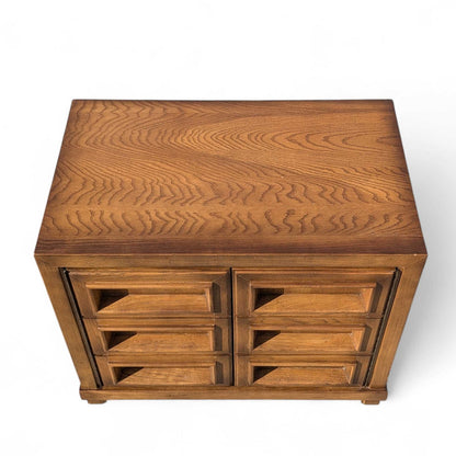 Mid-Century Modern Oak Nightstands- Pair