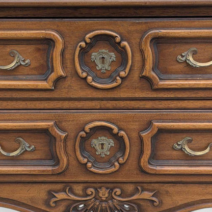 Drexel French Provincial Chest – Vintage 2 Drawer Dresser, Cabriole Legs, Ornate Carvings, 35.5" Wide, Solid Wood
