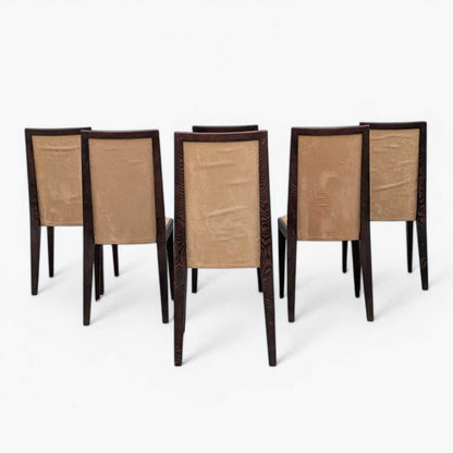 Six Dining Chairs –  Contemporary, Faux Suede, Mid Century Style