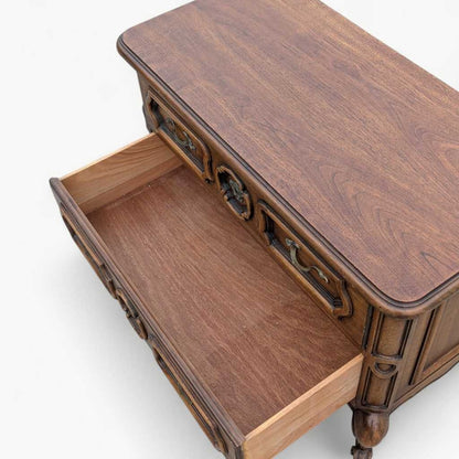 Drexel French Provincial Chest – Vintage 2 Drawer Dresser, Cabriole Legs, Ornate Carvings, 35.5" Wide, Solid Wood