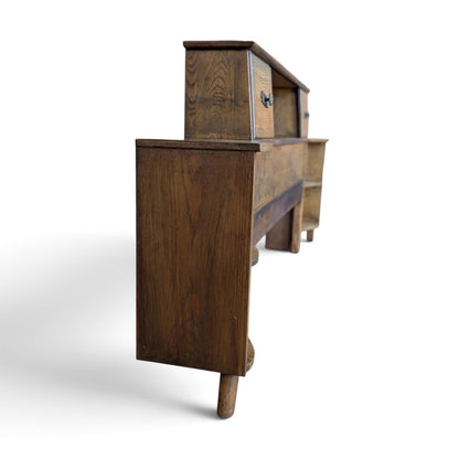 Vintage L.A. Period Furniture Headboard with Integrated Nightstands