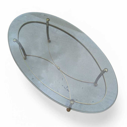 Glass Top Brass Coffee Table by Labarge