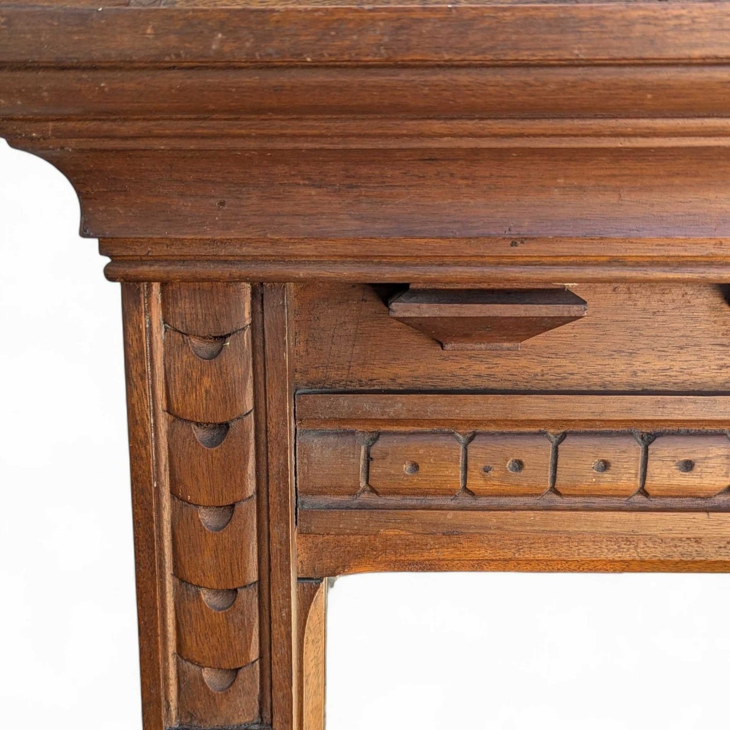 Antique Carved Wood Wall Mirror