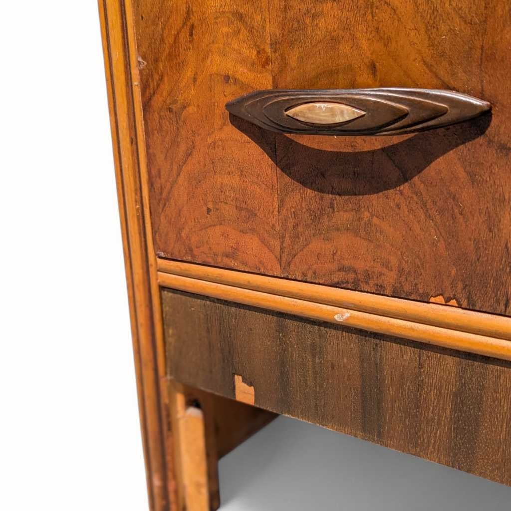 1930s Art Deco Waterfall Tallboy Dresser with Bird’s-Eye Maple — view 12 of 16