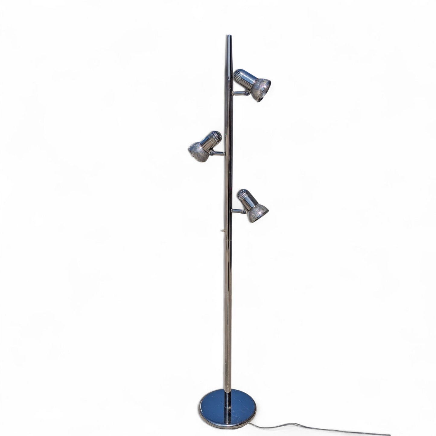 Mid-Century Chrome Floor Lamp with Adjustable Microphone-Style Shades, 1970s