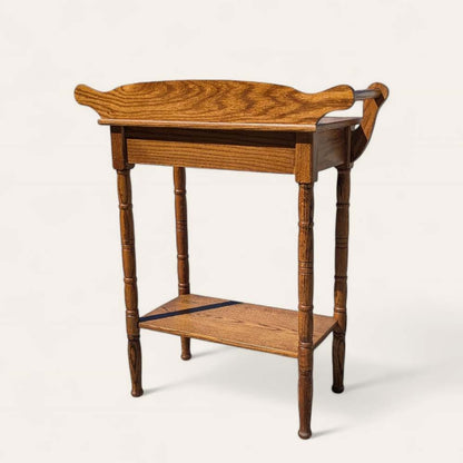 Antique Oak Washstand with Towel Bars and Shelf, circa 1880–1900