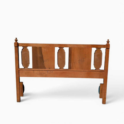 Vintage Carved Wood Full-Size Headboard