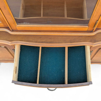 Bassett Queen Anne-Style Wood and Glass China Hutch Cabinet