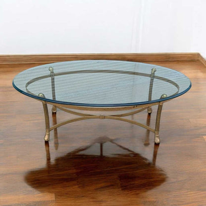 Glass Top Brass Coffee Table by Labarge