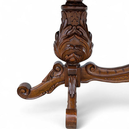 Antique Renaissance Revival Marquetry Dining Table
