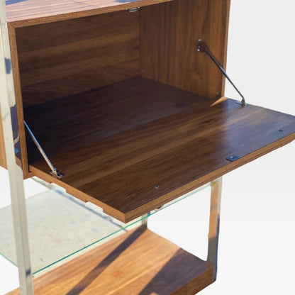Chrome & Glass Étagère / Display Bookcase, c. 1970s–80s