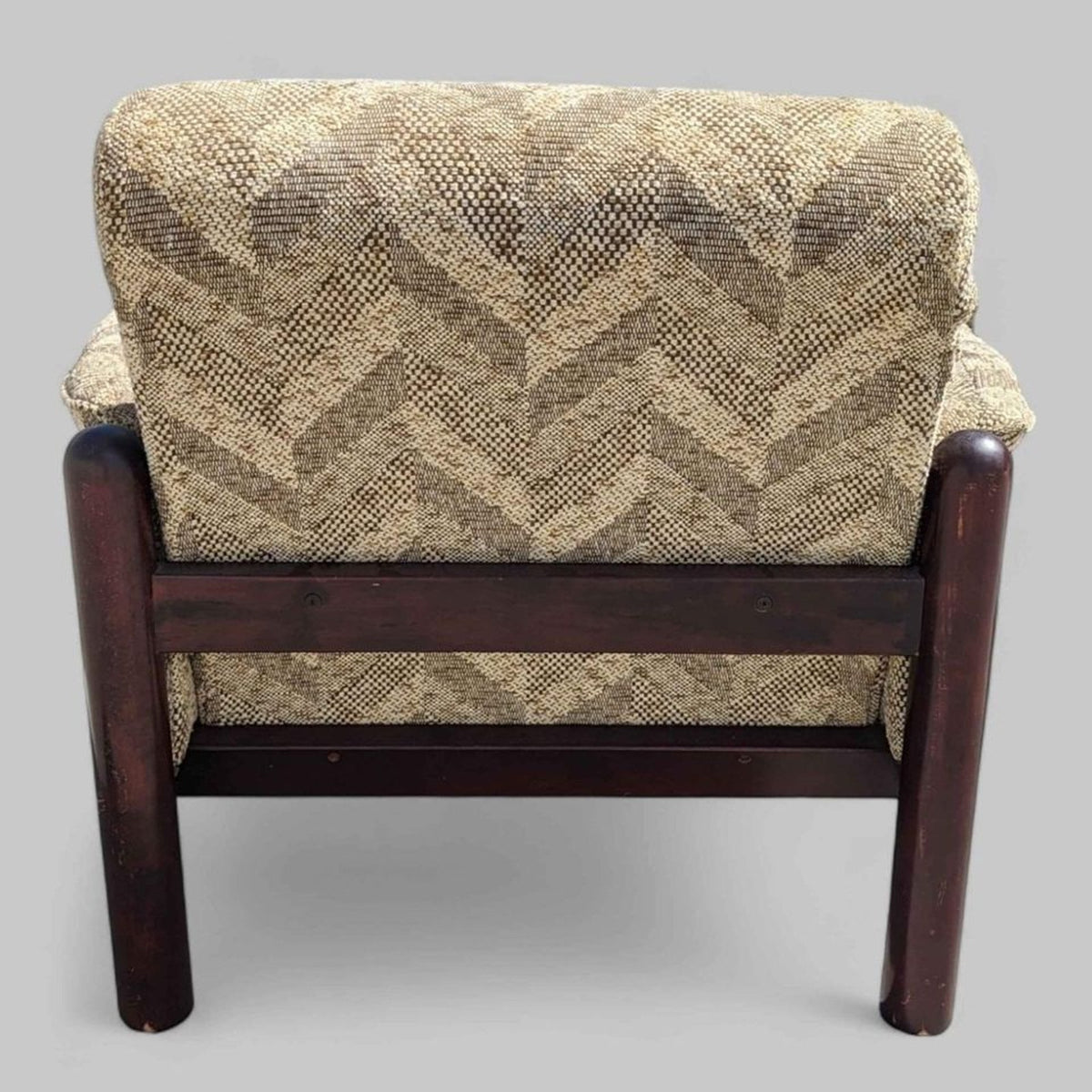 Vintage Wood-Frame Loveseat and Lounge Chair Set — view 5 of 15