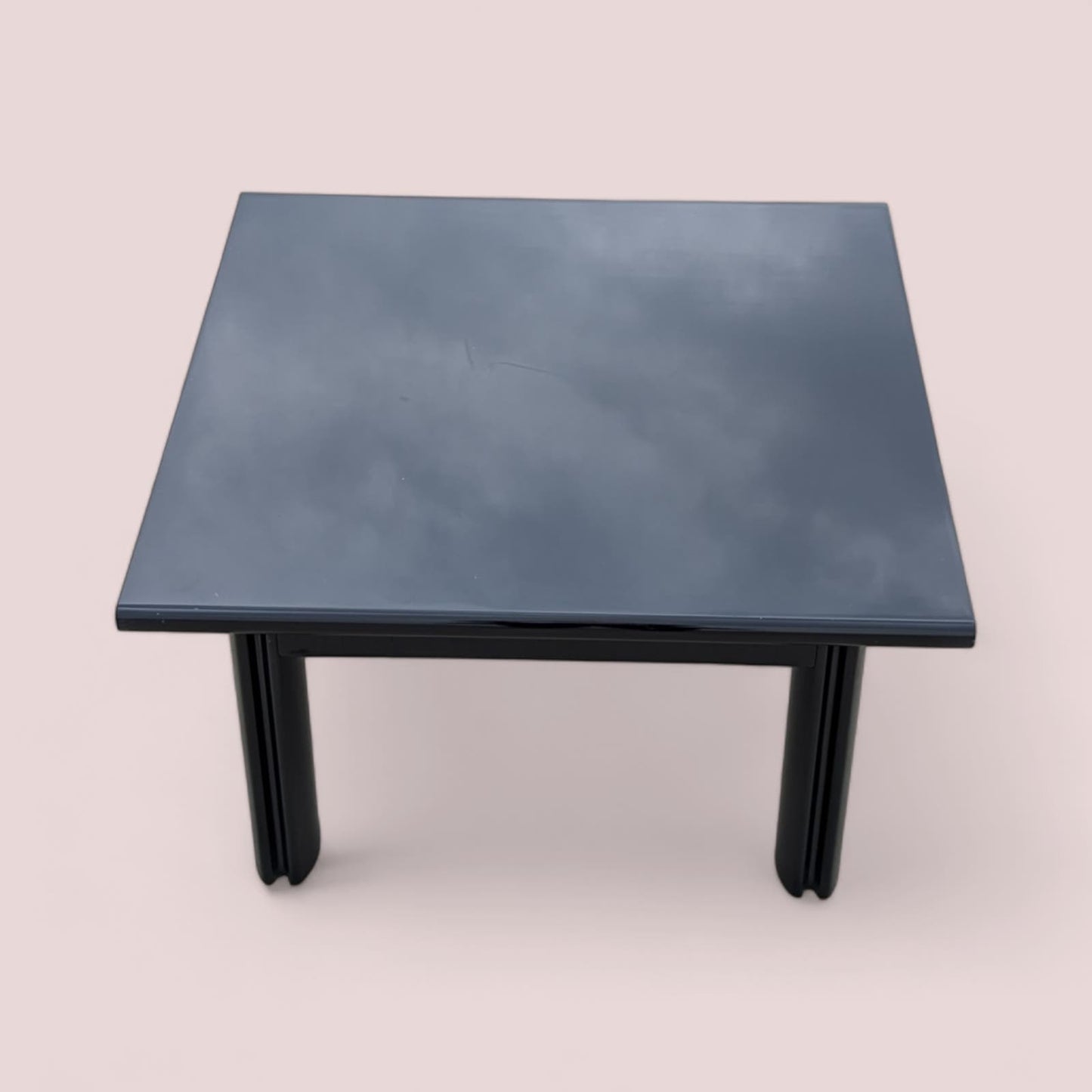 Italian Postmodern Coffee Table, Black Lacquer, Wood, 80s, Living Room