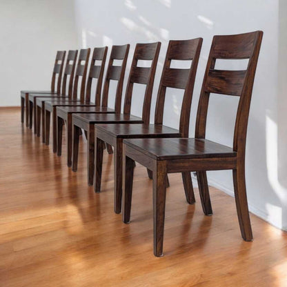 Set of 8 Crate & Barrel Basque Honey Wood Dining Chairs