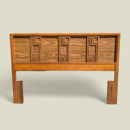 1960s Bassett Mid-Century Full-Size Wood Headboard