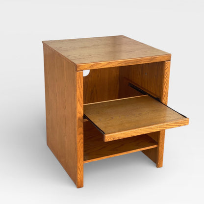 Pair of Oak Modular Utility Cabinets with Pull-Out Shelf, American, c. 1990s