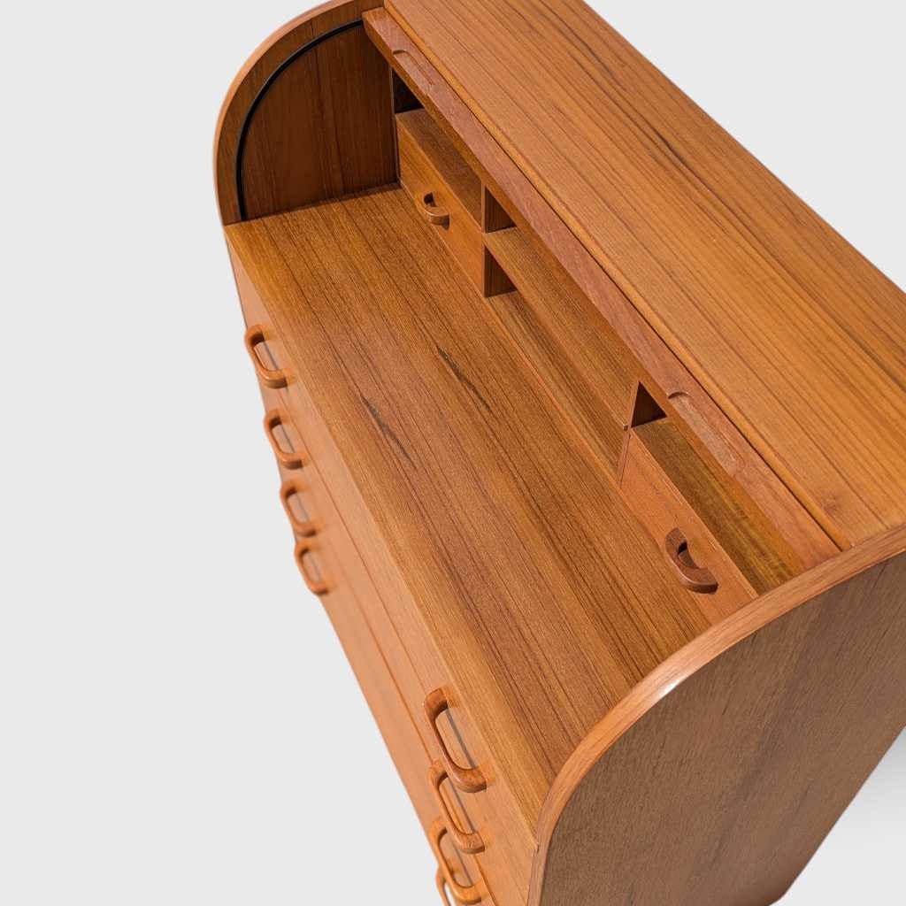 Mid-Century Danish Teak Roll-Top Desk by Egon Ostergaard, 1970s — view 8 of 16