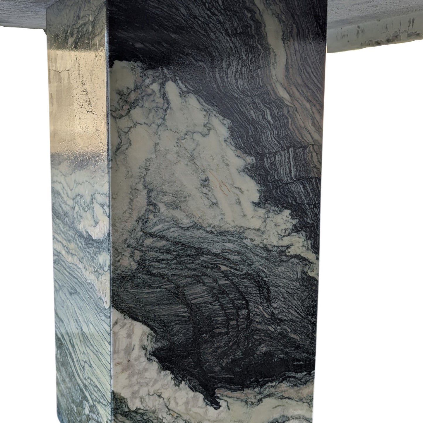 Green Marble Side Tables, Pair c. 1980s