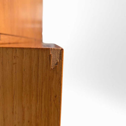 Vintage Teak Bookcase with Drop Front Desk