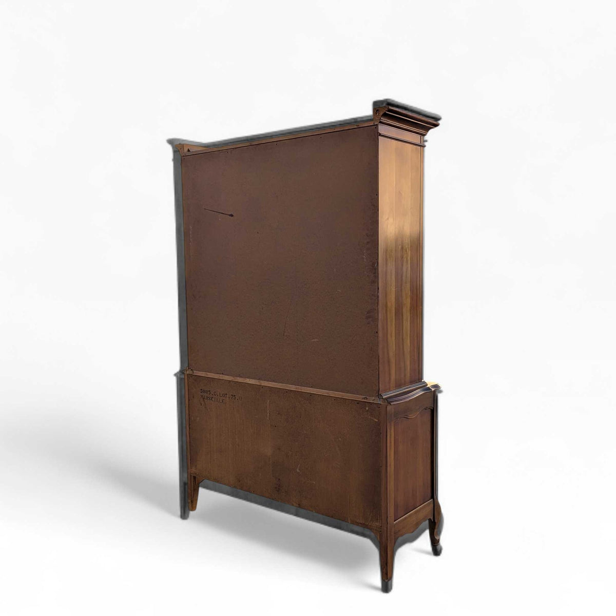 Bassett Queen Anne-Style Wood and Glass China Hutch Cabinet — view 8 of 16