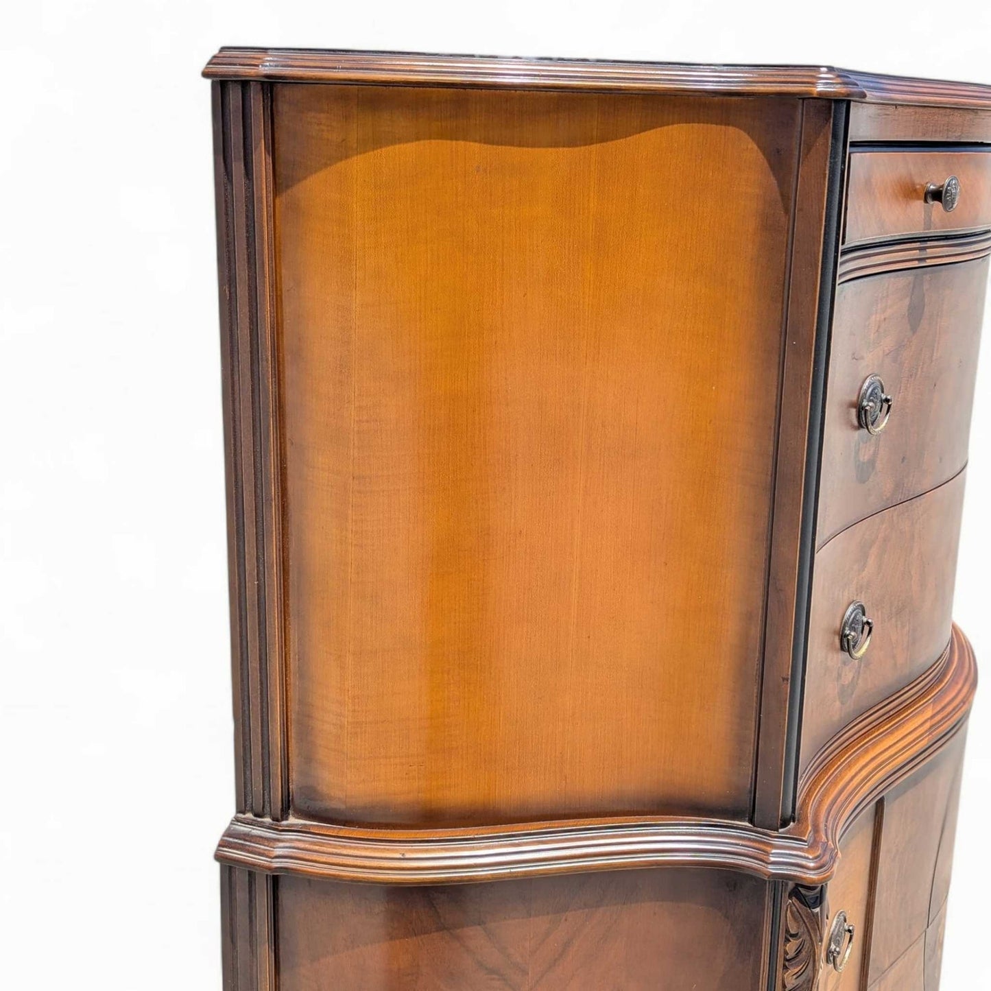 Antique Inlaid Highboy Dresser